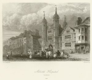 Abbotts Hospital, Guildford, 1840 by George Sidney after Shepherd