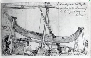 Moving the Iron Girders used to construct the Hunterian Museum at the Royal College of Surgeons, 1835 by George Snr Scharf