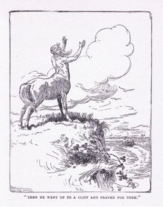Then she went up the cliff and prayed for them, from The Heroes published by George Allen and Unwin 1929