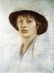 Girl in a Feathered Hat by George Spencer Watson