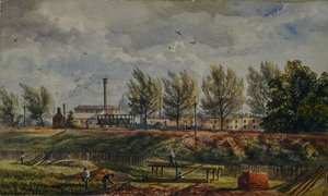 Cutting Great Northern Rail at Kings Cross, a Sketch from Nature by George Stewart