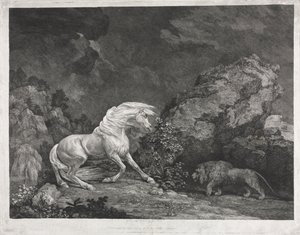 A Horse Frightened by a Lion by George Stubbs