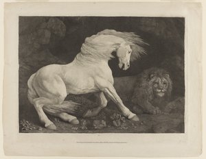 A Horse Frightened by a Lion, after George Stubbs by George Townley Stubbs