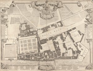 A Survey & Ground Plot of the Royal Palace at Whitehall by George Vertue
