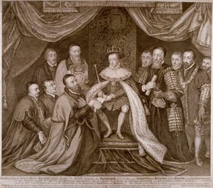 Edward VI Signing a Charter Giving Bridewell to the City of London for a Workhouse by George Vertue