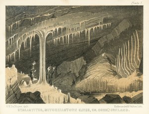 Stalactites, Mitchellstown Caves, Co Cork, Ireland by George Victor Du Noyer