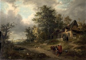 Landscape with Cottages and Tinker, 1828