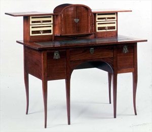 Desk with brass inlay and fittings