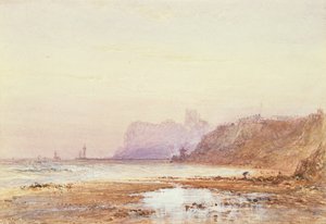 Coast at Whitby with the Abbey Beyond by George Weatherill