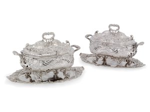 A Pair of Soup-Tureens, The Leinster Service by George Wickes