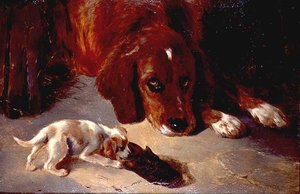 An Inquisitive Puppy by George Wiliam Horlor