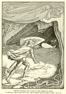 Christian Entering the Valley of the Shadow of Death by George Woolliscroft Rhead