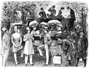 A Reminiscence of Lords Cricket Ground Eton vs Harrow, 1878 by George du Maurier