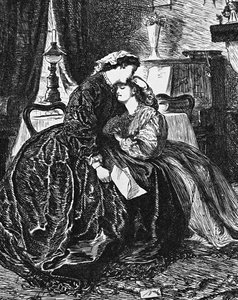 A Mother and Daughter Receiving News of Husband