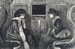 Cartoon depicting passengers on the London Underground by George du Maurier