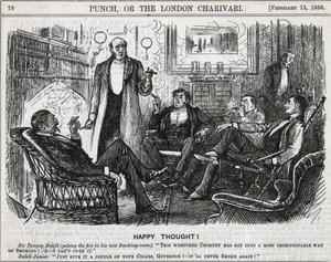 Gentlemen Gathered in the Smoking Room Smoking Their After Dinner Cigars by George du Maurier