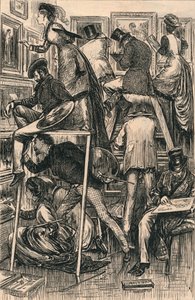 Varnishing Day at the Royal Academy, 1877 by George du Maurier