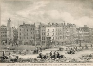 A view of High Street, Southwark, London, being the ancient roadway