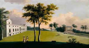The South Front of Wilton House and the Palladian Bridge of the East, Salisbury by George the Younger Cuitt