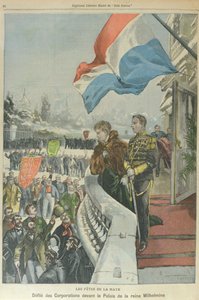 Procession of Corporations in the Hague before Queen Wilhelmina of the Netherlands to celebrate her marriage to Duke Henry of Mecklenburg, February 1901 by Georges (after) Carrey