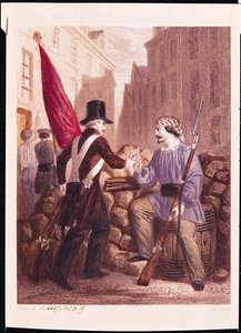 A Worker Sharing his Bread with a Student Carrying a Red Flag, from 