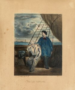 On the Pontoon, engraved by H. Jannin by Georges Alexandre after Fischer