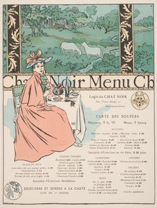 Menu from the Chat Noir by Georges Auriol