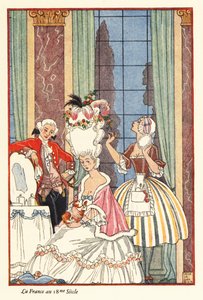 A Noble Woman at Her Toilette in 18th Century France by Georges Barbier