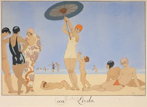 People on a beach by Georges Barbier