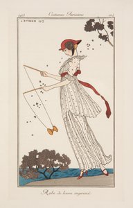 Dress in printed linen, illustration from 