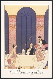 Falbalas et Fanfreluches, Almanac for 1925: "La gourmandise", by George Barbier, print