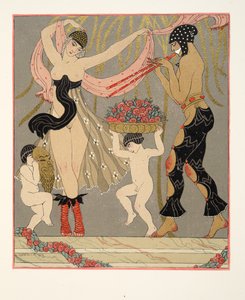 La Danse des Fleurs, Illustration from Les Chansons de Bilitis, by Pierre Louys by Georges Barbier