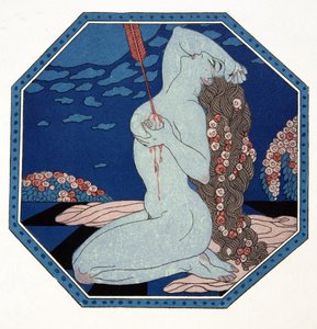 Le Deramantnier, illustration from Les Chansons de Bilitis, by Pierre Louys by Georges Barbier