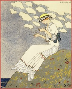 Un Peu..., design for a country dress by Paquin by Georges Barbier