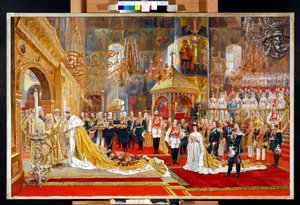 Coronation of Tsar Alexander III of Russia and Empress Maria Feodorovna by Georges Becker