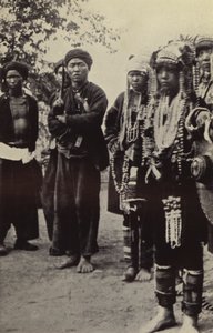 Burma: Akha Men with Women in All Their Finery by Georges Bertin Scott