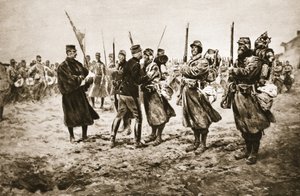 Honouring the Brave in the Firing-Line: a French General Giving the Accolade to Men Decorated with the Military Medal, from 