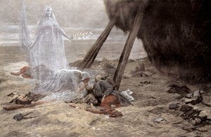 Two White Women Appearing to a Dying Soldier by Georges Bertin Scott