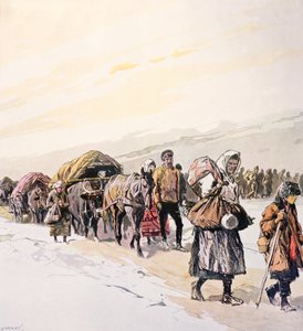 Starving Crowds Leaving their Homeland, c.1924 by Georges Carrey