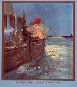 The Cruiser, Aurora, Firing at the Winter Palace, from Histoire des Soviets