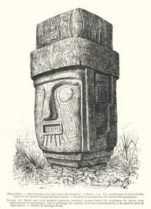 Colossal carved porphyry Inca idol by Georges Ernest Profit