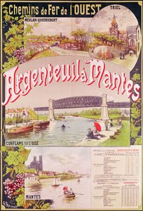 Poster advertising the Western Railway line from Argenteuil to Mantes