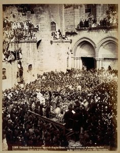 Ceremony of the washing of feet, Church of the Holy Sepulchre, Jerusalem by Georges Jeannin