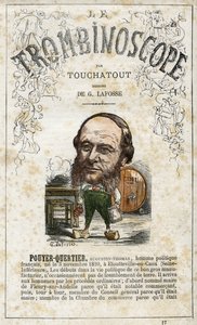Augustin Pouyer-Quertier (1820-1891), illustration from "Le Trombinoscope", a satirical political periodical by Leon-Charles Bienvenu, known as Touchatout monography N. 17, Imprimerie Vallee, Paris, 1872 by Georges Lafosse