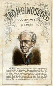 Jules Armand Dufaure (1798-1881) - illustration from "Le Trombinoscope", a satirical political periodical by Leon-Charles Bienvenu, known as Touchatout monography N. 30, Paris, March 1872 by Georges Lafosse