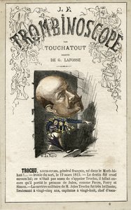 Louis-Jules Trochu (1815-1896) illustration from "Le Trombinoscope", a satirical political periodical by Leon-Charles Bienvenu, known as Touchatout monography N. 6, Paris by Georges Lafosse