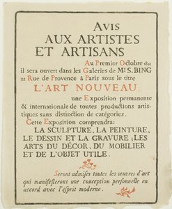 Notice to Artists and Craftsmen by Georges Lemmen
