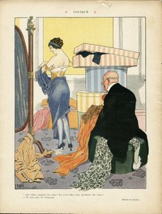 Illustration by Georges Leonnec in Le Lire - Logic - Fashion, Hat, Internal Architecture, Lives of the Rich - Women by Georges Leonnec
