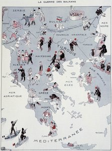 The Balkan War: Map of the War Theatre - in "La Vie Parisienne" of 26/10/1912