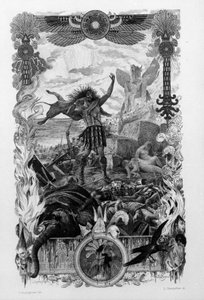 Illustration by Georges Antoine Rochegrosse (1859-1938) for the novel Salammbo by Gustave Flaubert, depicting the war of mercenaries during the First Punic War (246-241 BC) between the Romans and Carthaginians by Georges Marie Rochegrosse